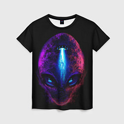 Женская футболка UFO alien head