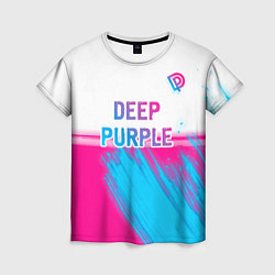 Футболка женская Deep Purple neon gradient style посередине, цвет: 3D-принт