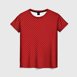 Женская футболка Красно-чёрный маленькие сердчеки
