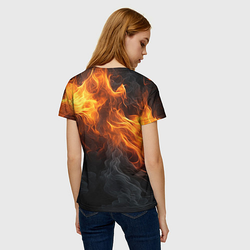Женская футболка Огонь и дым / 3D-принт – фото 4