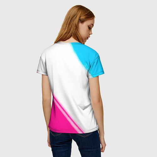 Женская футболка Ramones neon gradient style вертикально / 3D-принт – фото 4