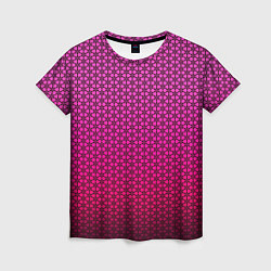 Женская футболка Градиент розовый с рисунком