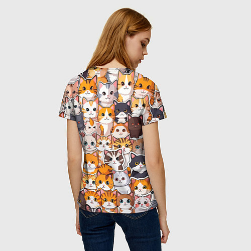 Женская футболка Очень много котиков / 3D-принт – фото 4