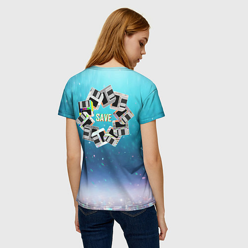 Женская футболка Венок дискет 3 5 - save retro / 3D-принт – фото 4