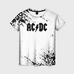 Женская футболка ACDC rock collection краски черепа