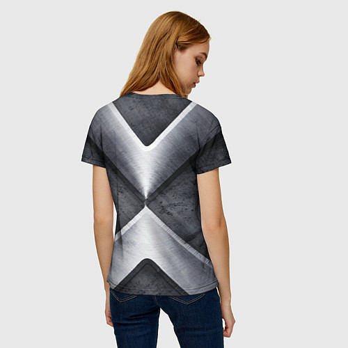 Женская футболка Стальные блоки / 3D-принт – фото 4