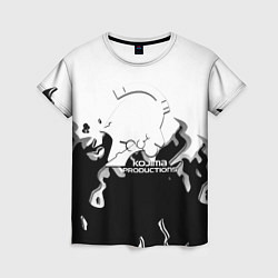 Женская футболка Kojima Productions black flame