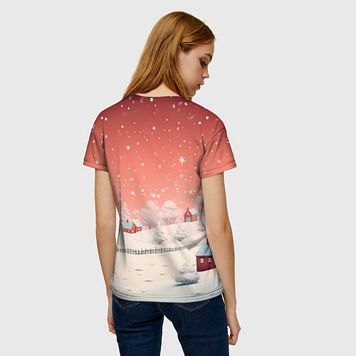 Женская футболка Волшебство новогодней ночи / 3D-принт – фото 4