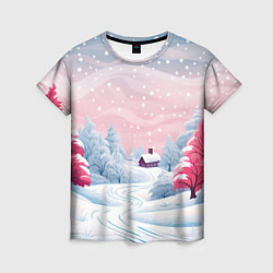 Женская футболка Пушистый снегопад