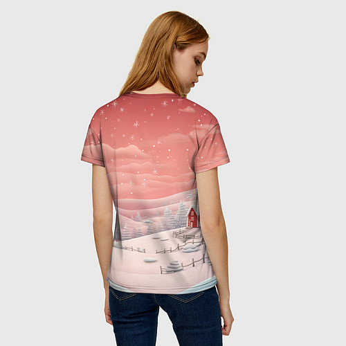 Женская футболка Предновогодний снегопад / 3D-принт – фото 4