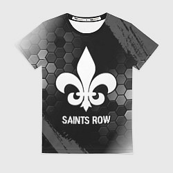 Футболка женская Saints Row glitch на темном фоне, цвет: 3D-принт