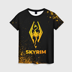 Женская футболка Skyrim - gold gradient