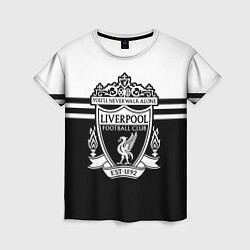 Женская футболка Ливерпуль - черно-белый