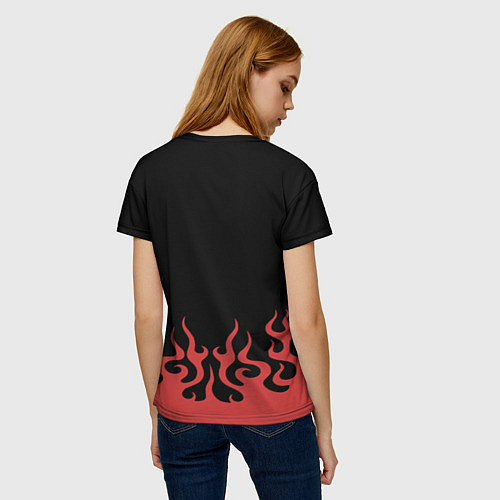 Женская футболка Slipknot в огне / 3D-принт – фото 4