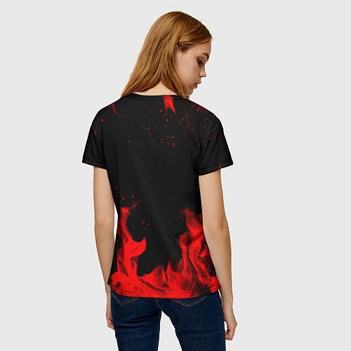 Женская футболка AC DC огненный стиль / 3D-принт – фото 4