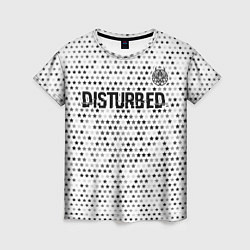 Женская футболка Disturbed glitch на светлом фоне посередине