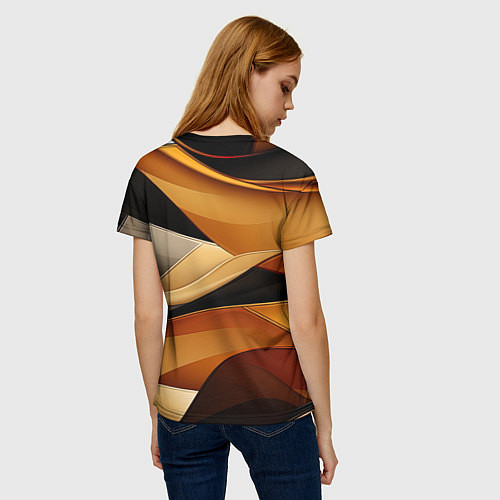 Женская футболка Желтая и черная абстракция / 3D-принт – фото 4