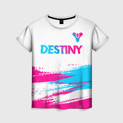Женская футболка Destiny neon gradient style посередине