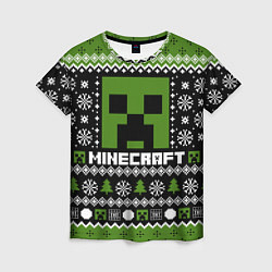 Женская футболка Minecraft christmas sweater