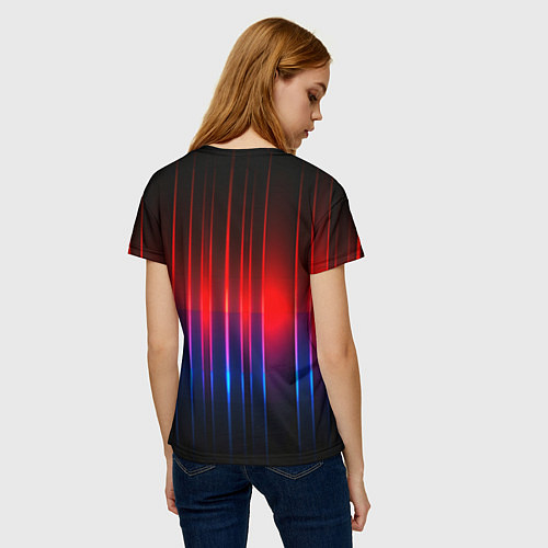 Женская футболка Неоновый узор неоновая шкала / 3D-принт – фото 4