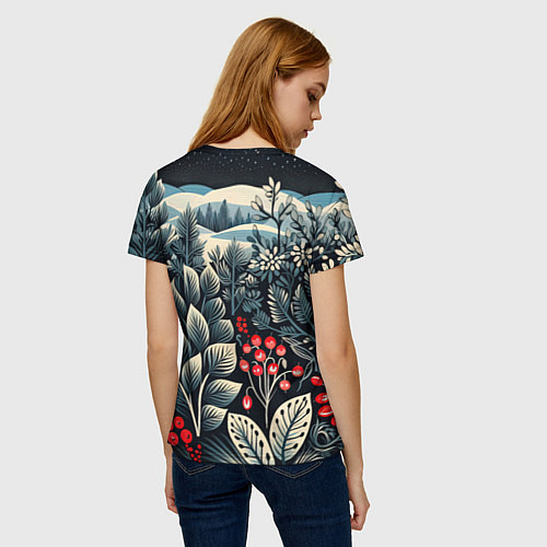 Женская футболка Хрустальные рисунки / 3D-принт – фото 4