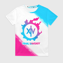 Женская футболка Final Fantasy neon gradient style