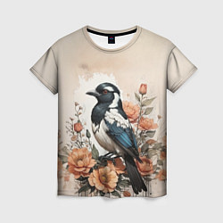 Женская футболка Птица в цветах