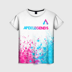 Женская футболка Apex Legends neon gradient style посередине