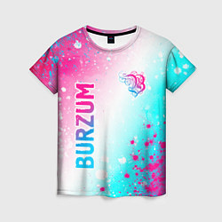 Женская футболка Burzum neon gradient style вертикально