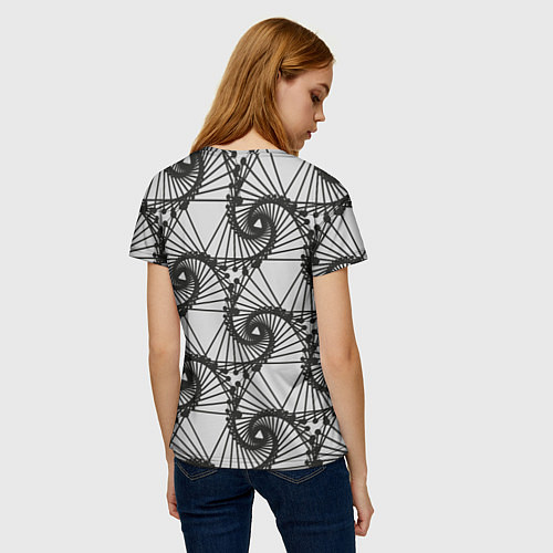 Женская футболка Треугольник и линии / 3D-принт – фото 4