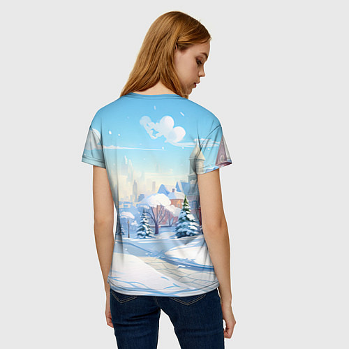 Женская футболка Дракон ледяной вихрь / 3D-принт – фото 4