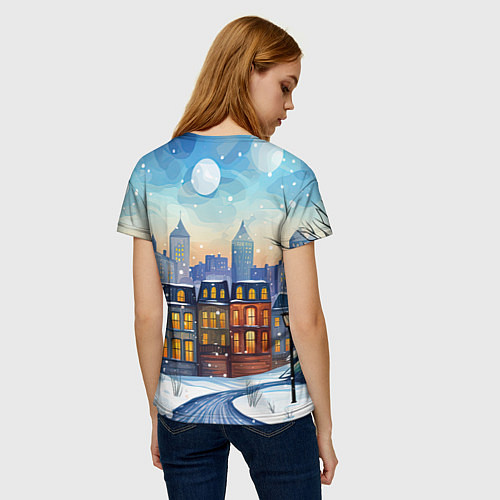 Женская футболка Дракон зимние забавы / 3D-принт – фото 4