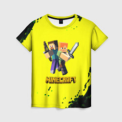 Женская футболка Minecraft главные персонажи