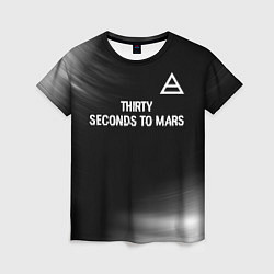 Женская футболка Thirty Seconds to Mars glitch на темном фоне посер