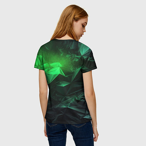 Женская футболка Глубина зеленого абстракции / 3D-принт – фото 4