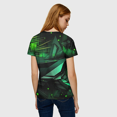 Женская футболка Мир абстрактной зелени / 3D-принт – фото 4