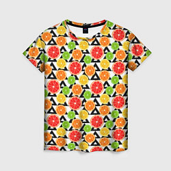 Футболка женская Citrus pattern, цвет: 3D-принт