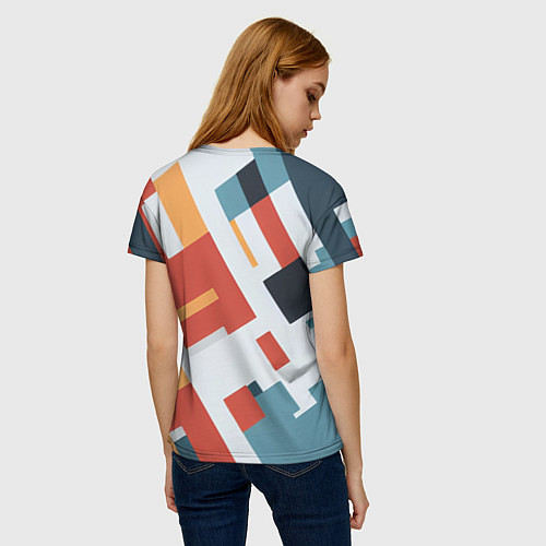 Женская футболка Геометрический узор - нейросеть / 3D-принт – фото 4