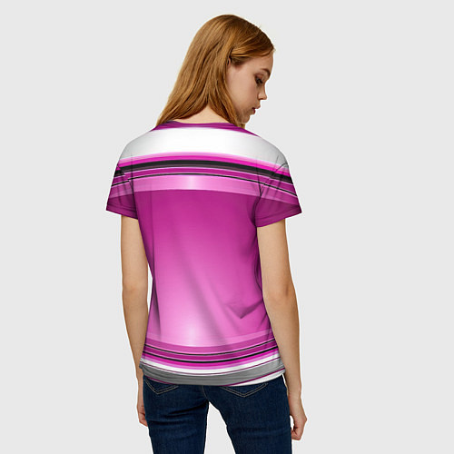 Женская футболка Розовый выпуклый фон / 3D-принт – фото 4