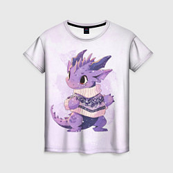 Женская футболка Милый фиолетовый дракон