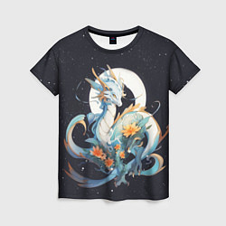 Женская футболка Красивый милый дракон