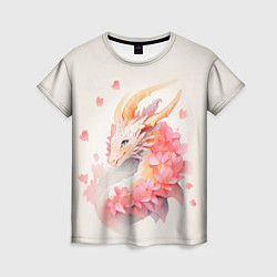 Женская футболка Милый розовый дракон