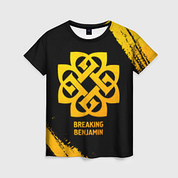 Женская футболка Breaking Benjamin - gold gradient
