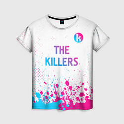 Женская футболка The Killers neon gradient style посередине