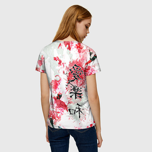 Женская футболка Японский стиль иероглифы / 3D-принт – фото 4