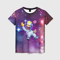 Женская футболка Homer Simpson in space - ai art