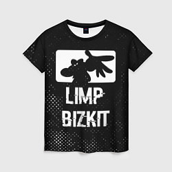 Женская футболка Limp Bizkit glitch на темном фоне