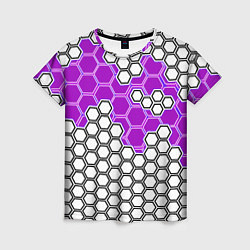 Женская футболка Фиолетовая энерго-броня из шестиугольников