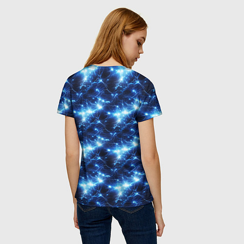 Женская футболка Cosmic neon boom / 3D-принт – фото 4