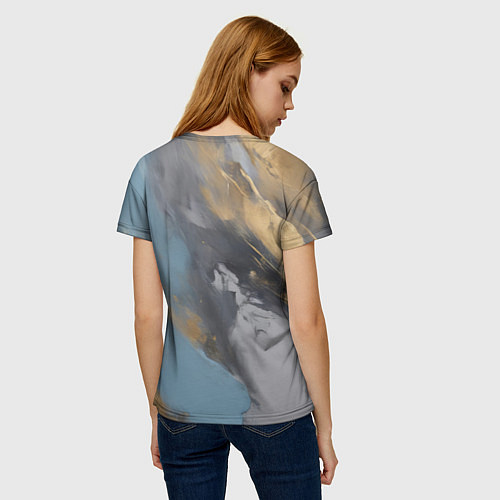 Женская футболка Мазки краски - нейросеть / 3D-принт – фото 4